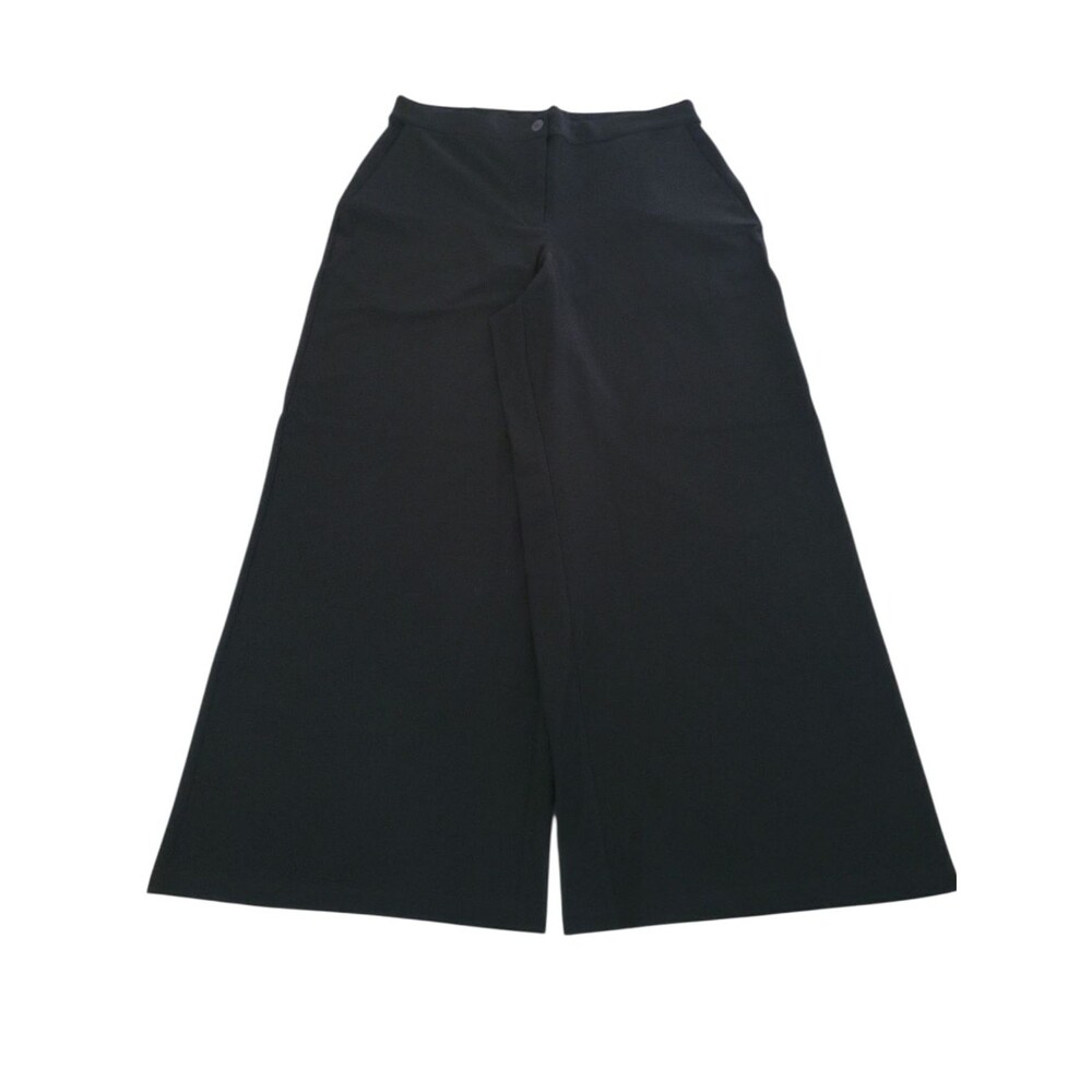 Eileen Fisher Black Lightweight Washable Stretch Crepe Office Ankle Pants Sz 10